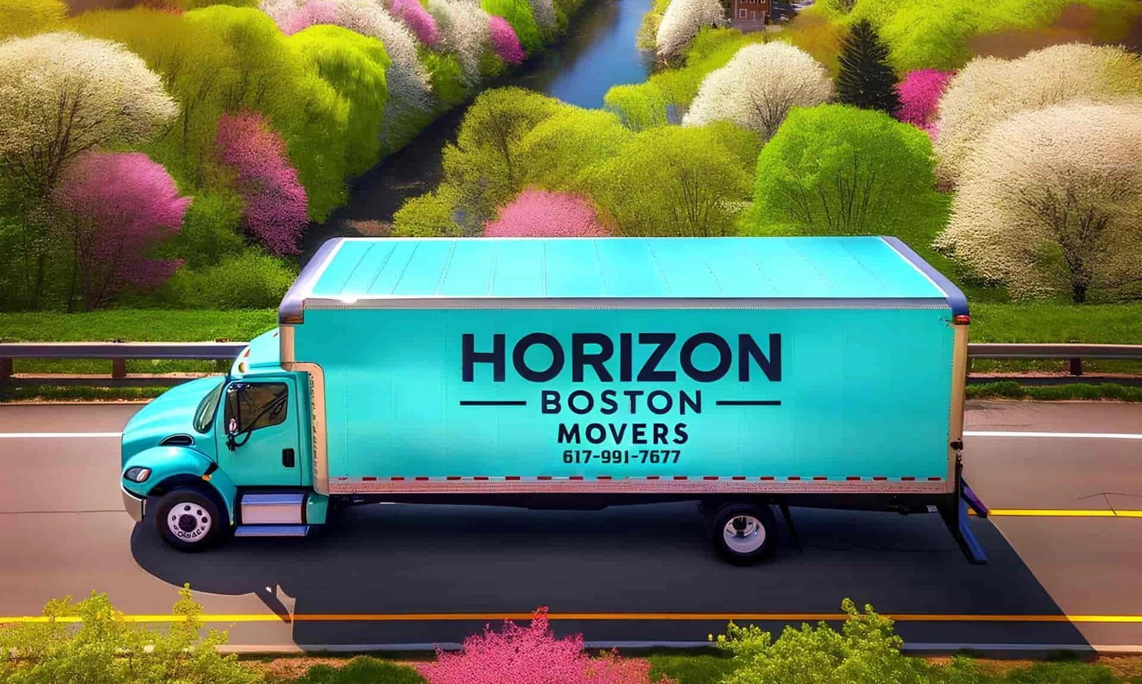 Horizon Boston Movers truck on the road