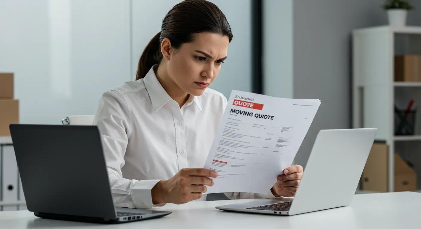 Person analyzing a moving quote to avoid hidden fees