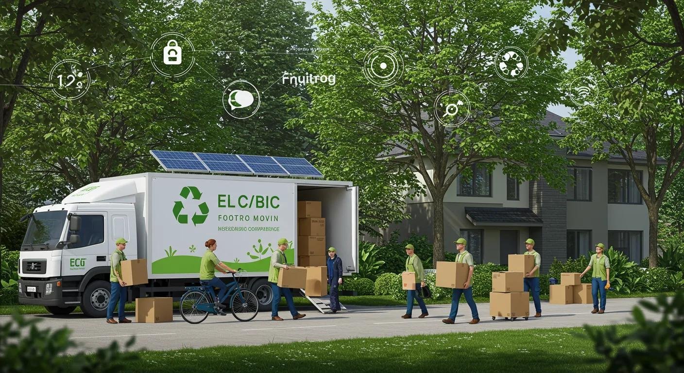 Visual representation of sustainable practices in eco-friendly moving companies