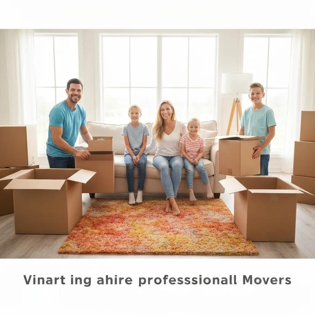 Happy family enjoying their new home after a successful local move with professional movers