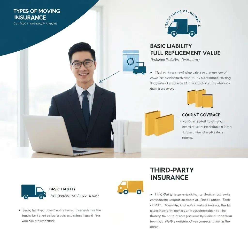 Illustration of different types of moving insurance options available