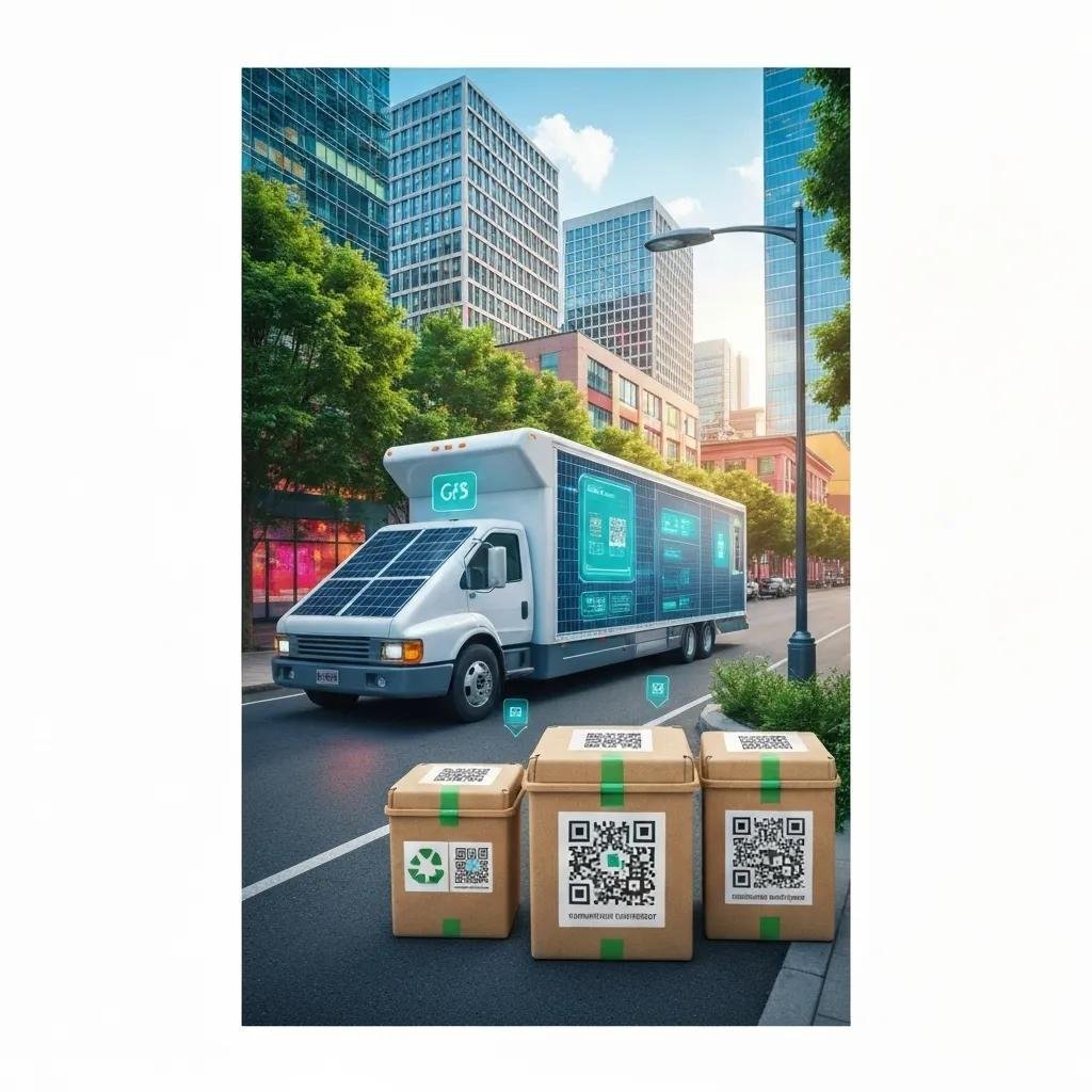 Futuristic moving technology showcasing digital inventory and eco-friendly practices