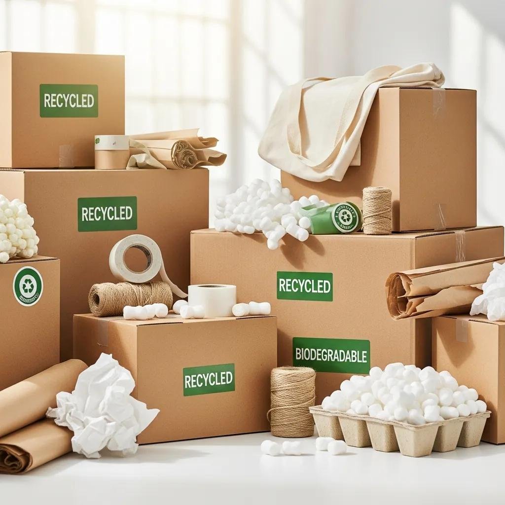 Eco-friendly packing materials and supplies for sustainable moving