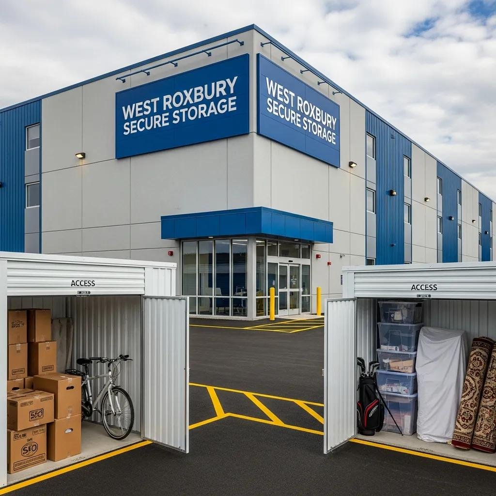 Modern storage facility with secure units in West Roxbury